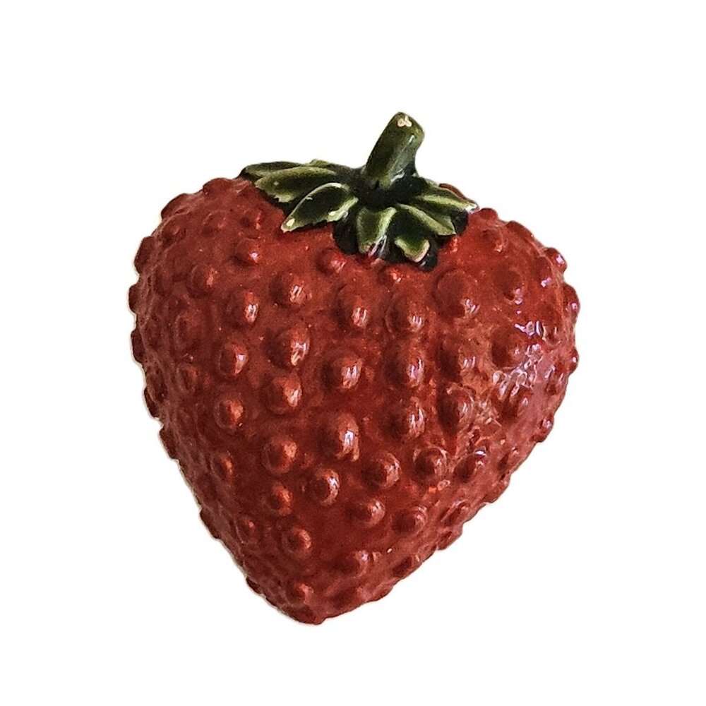 Vintage Enamel Strawberry Collectible Brooch